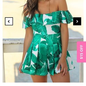 Tropical Off-Shoulder Romper